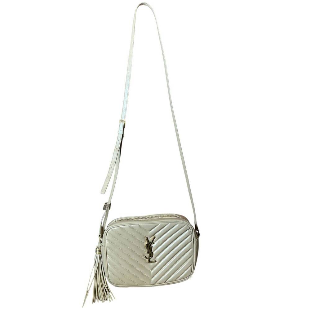 NEW SAINT LAURENT women's lou crossbody bag in cream